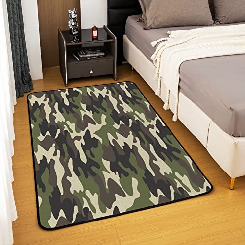 Homemissing Camouflage Area Rug 100x150cm Green Camo Rugs Mat For Living Room Bedroom Military Style Decor Carpet Non Slip Area Runner Rug - Image 4