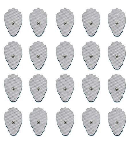 Tens Unit Pads Careboo Snap Electrode Pad,20PCS Replacement TENS Unit Pad Massage Pads with Premium Adhesive Gel Reusable up to 20 Times Each