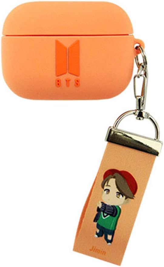 BTS Bangtan Boys Official BTS Logo Silicone Apple Airpods Pro Hard Case with Strap (Jimin)