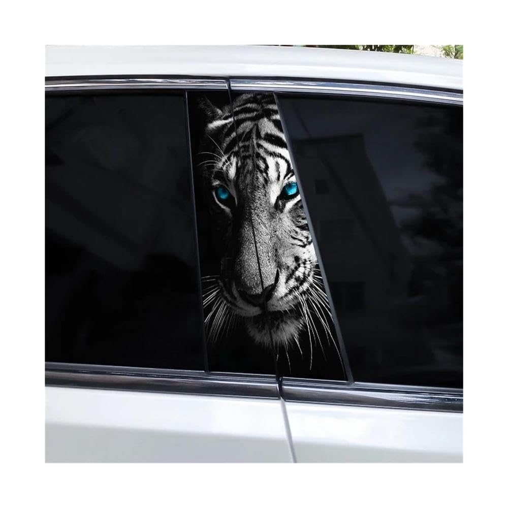 Body Parts 2pcs Tiger Animal Car B Pillar Waterproof Decal(D)