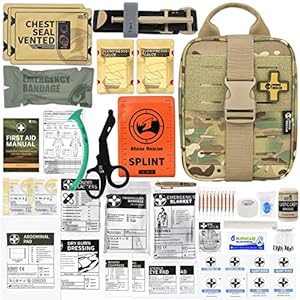 RHINO RESCUE IFAK Trauma Erste-Hilfe-Set Molle Medizinische Tasche für Auto, Zuhause, Reisen, Wandern (Multicolor PRO)