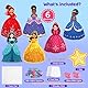 Poke Art Bastelset Kinder mit LED-Basis, Prinzessin DIY Kreativset, Schmutzfreies Basteln für Mädchen 4 5 6 7 8 9, Geschenk zum Kindergeburtstag & Geburtstag, Mädchen Spielzeug ab 9 10 11 12 Jahre