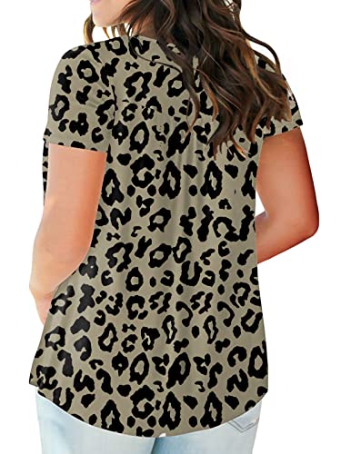 Plus Size Maternity Clothes 2X Animal Print Tops For Women V Neck Blouse 047 18W #TOP1