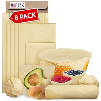 再利用可能な蜜蝋ラップ エコフードカバー スーパークリング 非プラスチック 染料フリー 無臭 蜂ワックス 0廃棄物 エコラップ 生分解性 無漂白布サンドウィッチ チーズラップ Large Wraps In Sizes 2s 4m 2l Made In Usa 山道具の評価 レビュー 写真 ヤマレコ