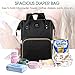 Wiscky Backpack Diaper Bag Baby Bags for Mom, Large Capacity Diaper Backpacks Nappy Travel Bags, Multi-Function Waterproof, Stylish and Durable (Gray-Pink)