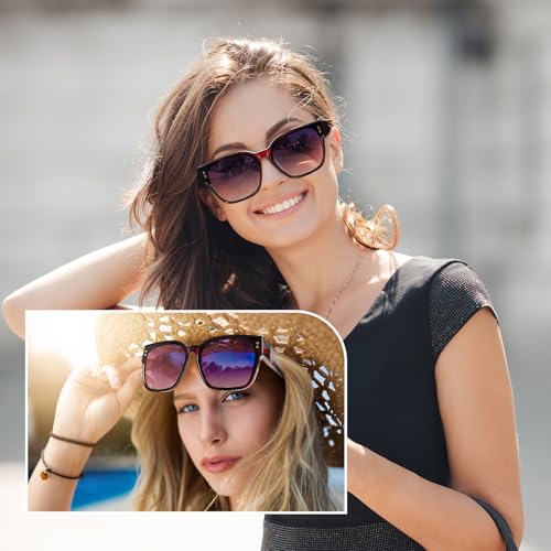 Polarized Fit Over Glasses Sunglasses for Women Men, Square Oversized Lightweight Shades for Driving Riding2