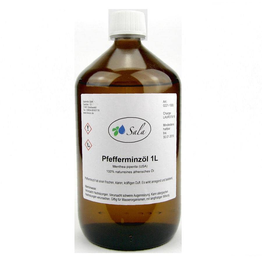 Sala Pfefferminzöl mentha piperita ätherisches Öl naturrein (1 L Glasflasche)