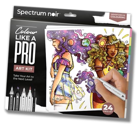 Spectrum Noir Piece-Adventures in Colouring Pro Colour Art Kit de 24 Piezas-Aventuras en Colorear