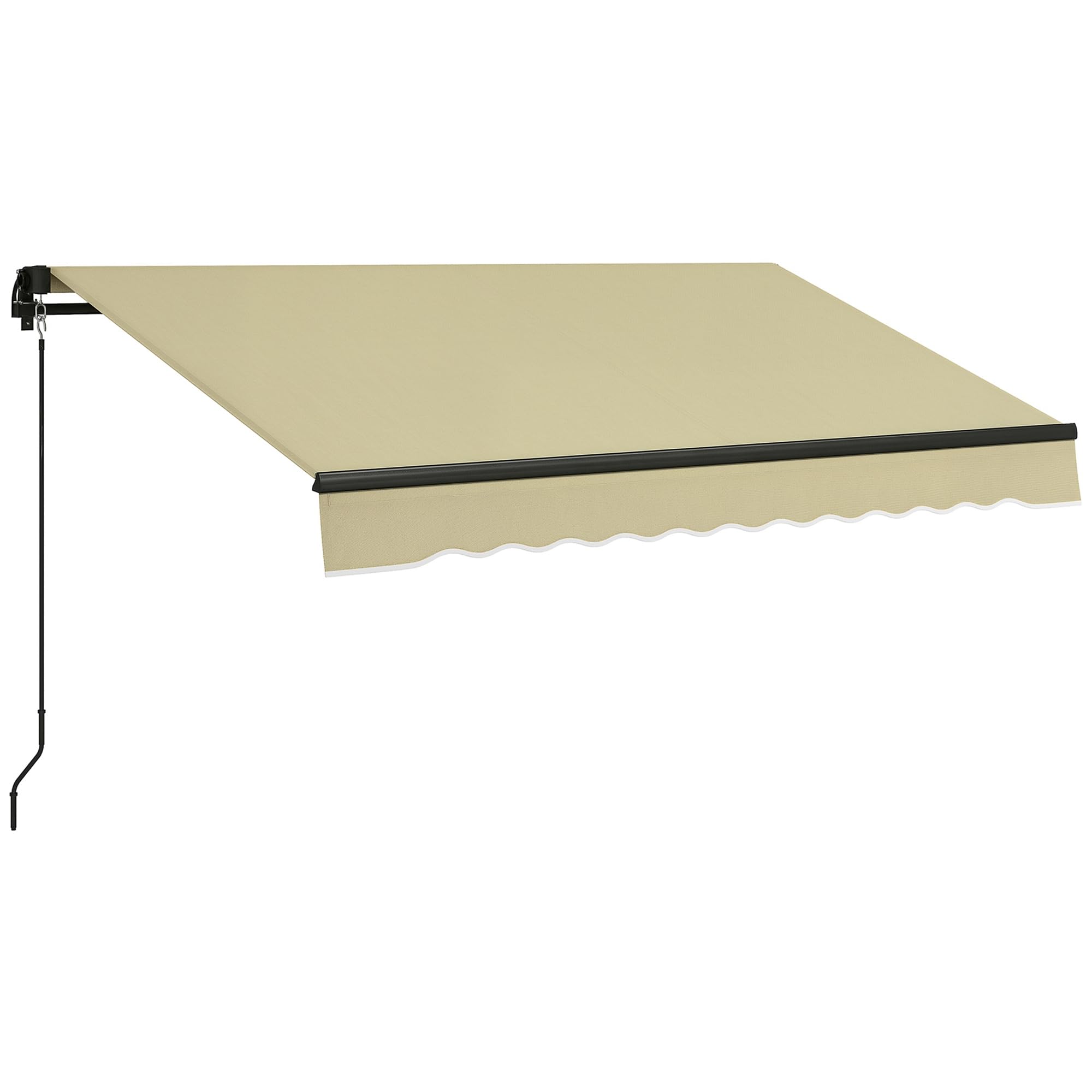 Outsunny 8' x 6.5' Retractable Awning, Patio Awning Sunshade Shelter with Manual Crank Handle, 280gsm UV Resistant Fabric and Aluminum Frame for Deck, Balcony, Yard, Beige