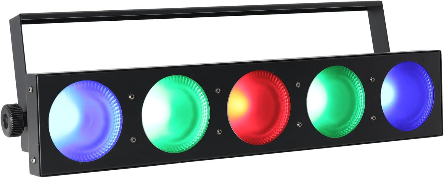 Rockville FIVE-EYE 5 Head 150w RGB COB Blinder Light, Durable Aluminum Case, 19 Channel DMX/Auto/Sound Modes