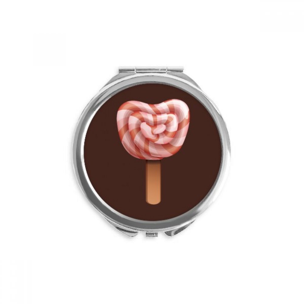 Miroir à la main portable rouge candi crème glacée multicolore