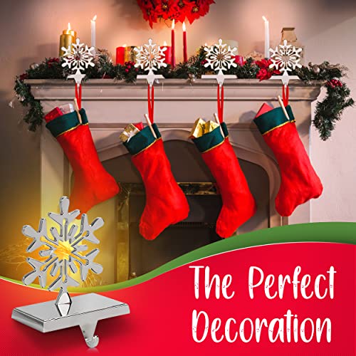 Christmas-Stocking-Hangers-for-Mantle-Set-of-4-Chrome-Silver-Weighted-Snowflake-Stocking-Holders-for-Mantle-Mantel-Stocking-Holder-So-Santa-Can-Reach-The-Stockings Christmas Stocking Hangers for Mantle Set of 4 Chrome Silver Weighted Snowflake Stocking Holders for Mantle Mantel Stocking Holder So Santa Can Reach The Stockings