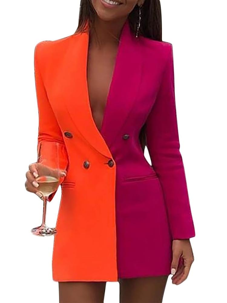 Giacca Blazer Donna OMZIN - Colletto A Bavero, Manica Lunga, Frontale Aperto, Taglie XS-4XL, Per Ufficio E Casual - Foto 10