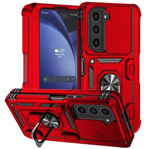 Generic Custodia compatibile con Samsung Galaxy Z Fold 7 (colore: ROSSO) Custodia rigida pieghevole con cerniera Custodia a cerniera S Pen Slot caso