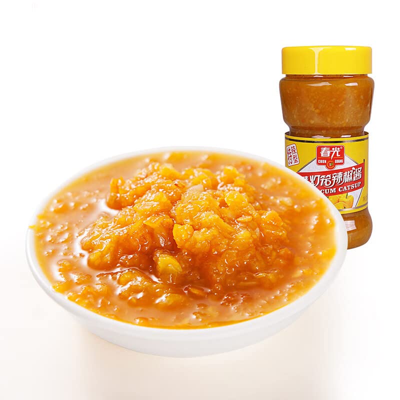 春光 海南特产 黄灯笼辣椒酱 下饭菜剁椒酱火锅Hainan Special Yellow Lantern Hot Pot with Chili Sauce (特辣型400g罐)
