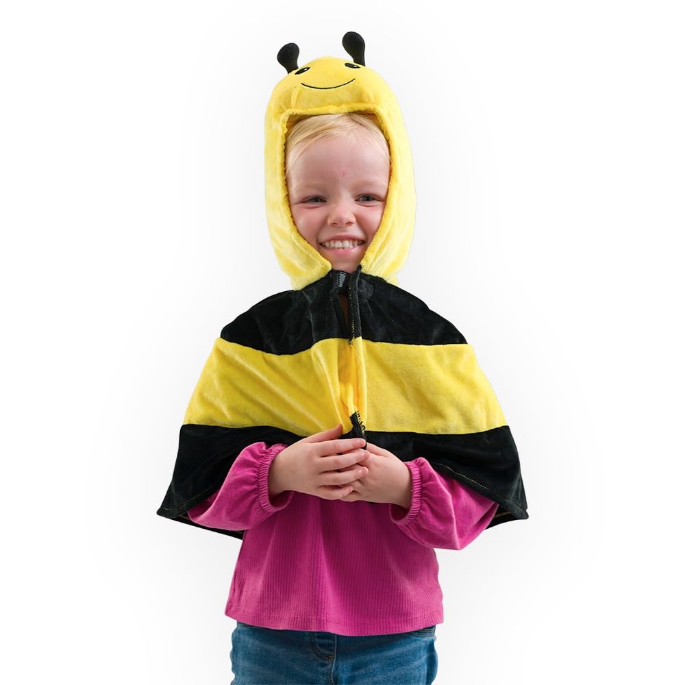 PRETEND TO BEE Woodland Creatures Bee Dress Up Cape for Kids, One Size, 18 Months - 5 Years, Yellow and Black