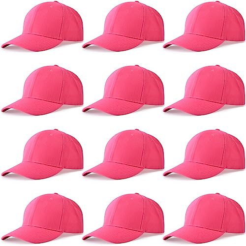 Image of NOBONDO 12 Pack Unisex Baseball Caps - Bulk Wholesale Blank Plain Adjustable Hats for Men & Women