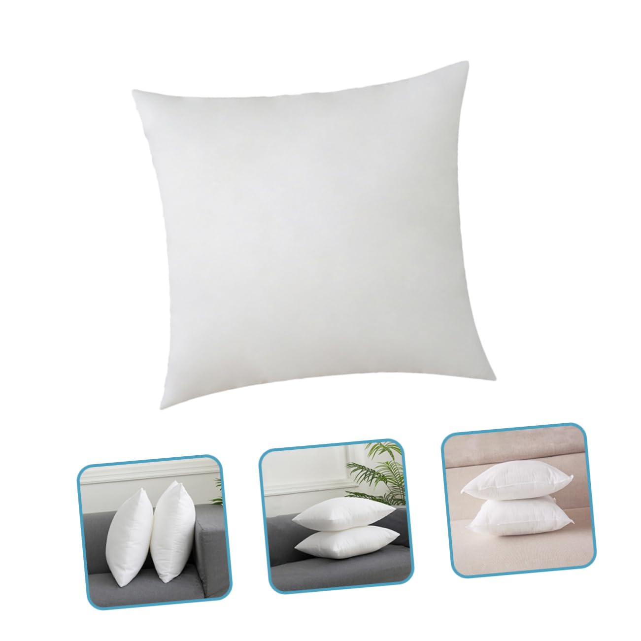 PRETYZOOM Lot de 2 Coussins de Garnissage Rectangulaires, Rembourrage en Coton PP, Doux et Confortable, pour Canapé et Chambre, Blanc