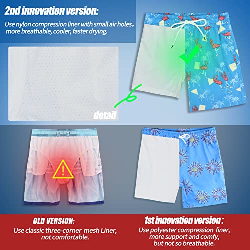 Milankerr Boys Board Shorts With Soft Liner Underwear Size 14-16 Anti Chafe Short Style(Blue Flamingo,14-16) #TOP3