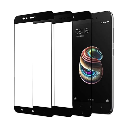 DUNSIHUI 3 Pack Screen Protector for Xiao-mi Mi A1 / Mi 5X,Anti-Scratch 9H Hardness Full Coverage For Xiao-mi Mi A1 / Mi 5X Black Edges Silk Print Tempered glass Protector Film.