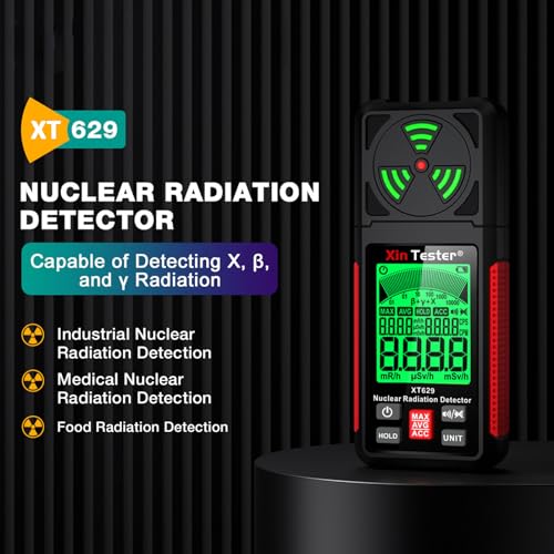 Image of Xin Tester Radiation Dosimeter Beta β Gamma γ X-ray Detection Meter, Portable Nuclear Radiation Detector Geiger Counter (XT629 V2)