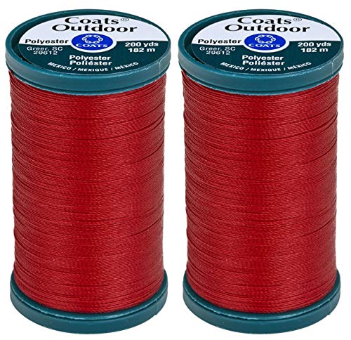 Hilo de Nylon Coats 2-Pack Outdoor Living 200 yd Rojo miniatura 1