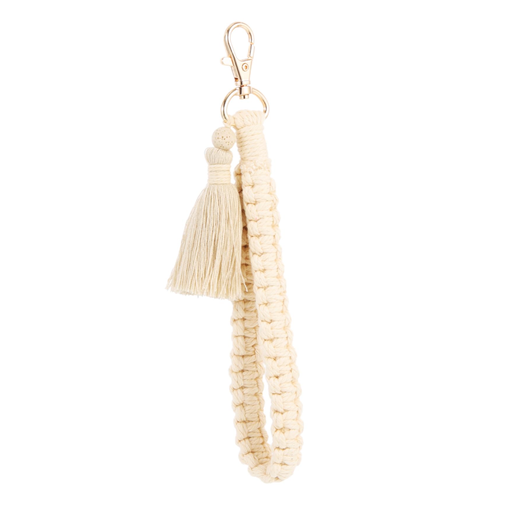 SHERCHPRY 2 llaveros de borla para mujer, cordón de muñeca, colgante de teléfono, llavero de macramé, llavero de langosta