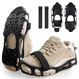 Spikeless Ice Cleats Anti-Slip Shoe Grip Crampons for Slick Wet Slippery Surfaces, Slip On Ice Shoes Cleats, Anti Slip Roofing Shoes Grippers Rubber Tread Overshoes for Indoor Outdoor Use