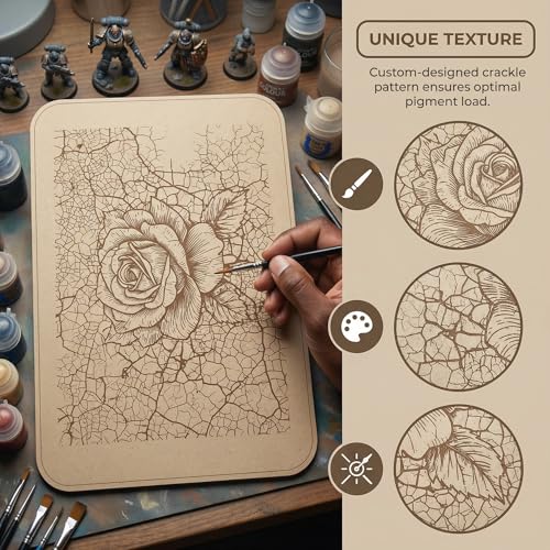 Image of A3 Large Dry Brush Palette for Miniature Painting, Texture Palette to Remove Excess Paint & Control Moisture, Brush-Safe Surface for Warhammer 40k, D&D Figures & Model Kits
