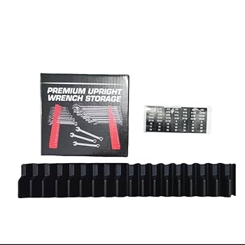 DEHOYI MAGNETIC Modular Wrench Organizers For Tool Drawers - Wrench Rack With Metric&SAE Labels,Tool Storage Holder With Magnet.Gift For Father, Brother&boyfriend (12 Pcs Black With Magnet