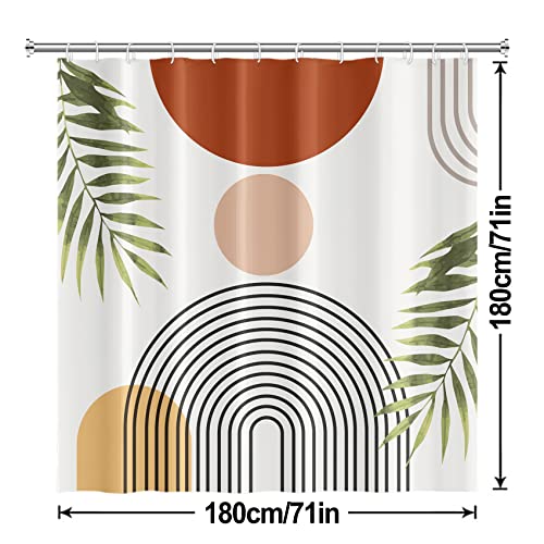 MIRRORANG Boho Abstract Shower Curtain with 12 Hooks - Image 3