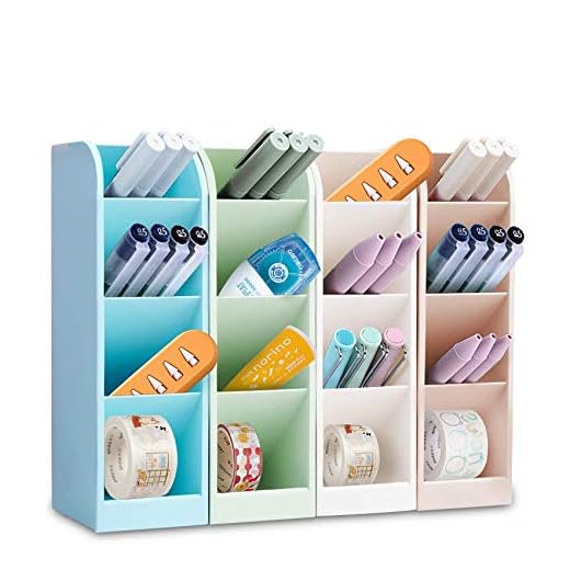 4Pcs Lapiceros para Escritorio,Organizador de Escritorio,Compartimentos Soporte para Bolígrafo,Soporte para Bolígrafo de Escritorio,Portalápices Multifuncional,Organizador de Pluma (C)
