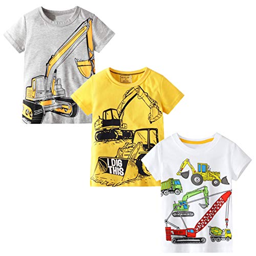 Image of Toddler Boys' Short Sleeve Tees Cotton Casual Graphic Crewneck Summer Top Clothes T-Shirts