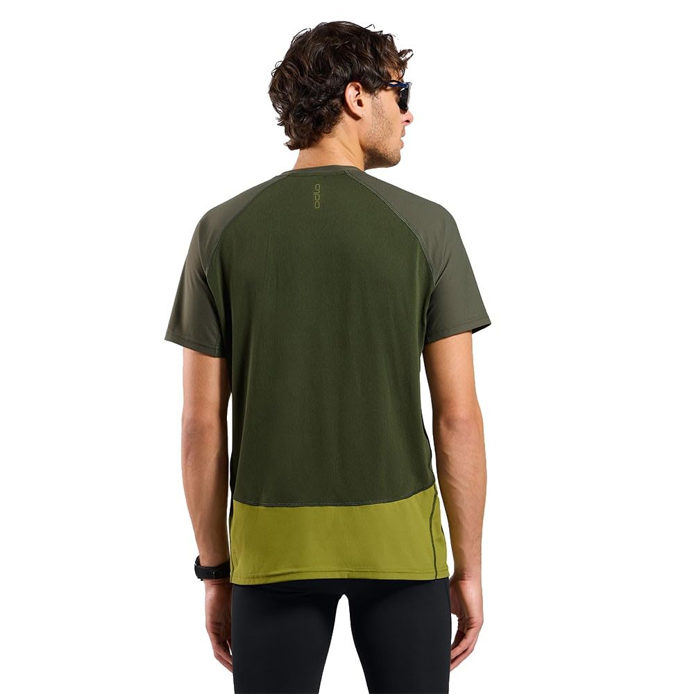 Odlo X-ALP Trail Camiseta de Running Hombres Verde - Guacamole - Deep Depths XL