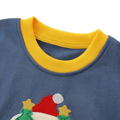 Toddler Boys Sweatshirts Christmas Sweater Shirt Kids Reindeer Pullover Baby Long Sleeve Tops Xmas Clothes 1-7T4
