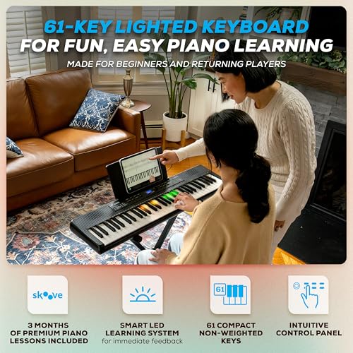 Alesis Teacher's Choice 61-Key Piano Keyboard Bundle with Light-up Keys by Alesis - Image 2