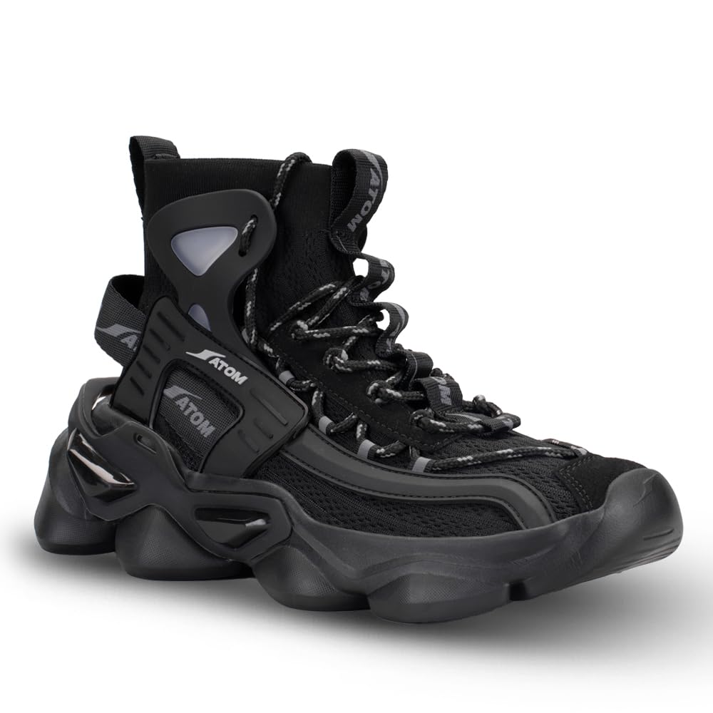ATOM Mens Gansta1 Black Sneakers,7 UK (B0CRHNMNWX) Amazon Price History, Amazon Price Tracker