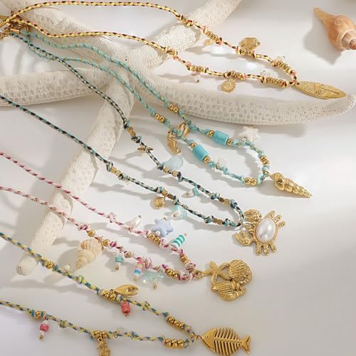 Collier corde colorée idéal pour vos vacances à la plage