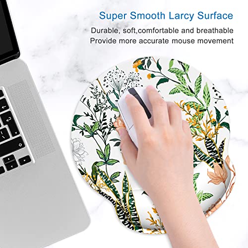 Itnrsiiet Mouse Pad, Mouse Pad Wrist Support Mousepad With Wrist Rest, Mouse Pads For Wireless Ergonomic Cute Desk Decor Desk Accessories For Office, Non-Slip Rubber Base, Floral #TOP2