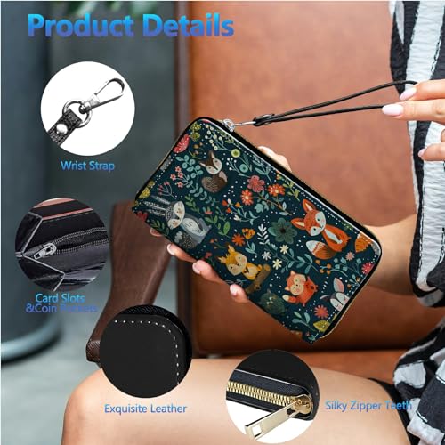 Image of Womens Wallet PU Leather Wristlet Wallets for Women, Large Capacity Lady Fashion Wallet Card Holder Zipper Wallet