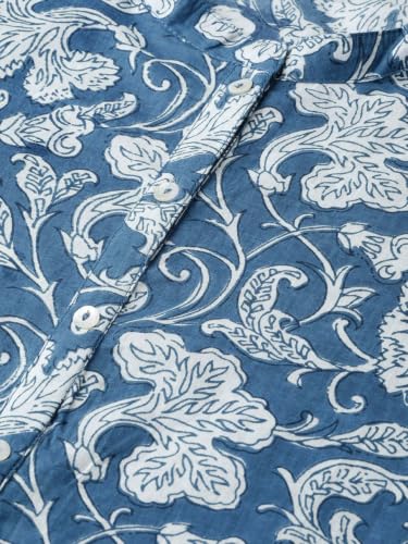 Image of Rama's Women's Printed Cotton One Piece Dress | V-Neck | 3 /4 Sleeves | Empire Waist | Knee Length Casual Dress for Women