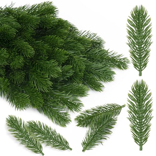 60 Stück Künstliche Tannenzweige wie echt,Tannenzweige Künstlich...
