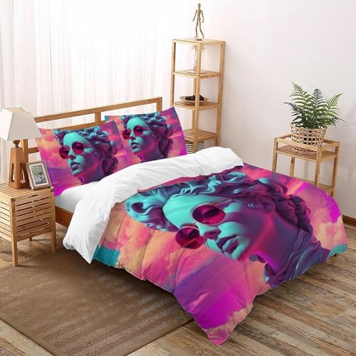 Linge de lit King microfibre premium | Housse couette durable 3D