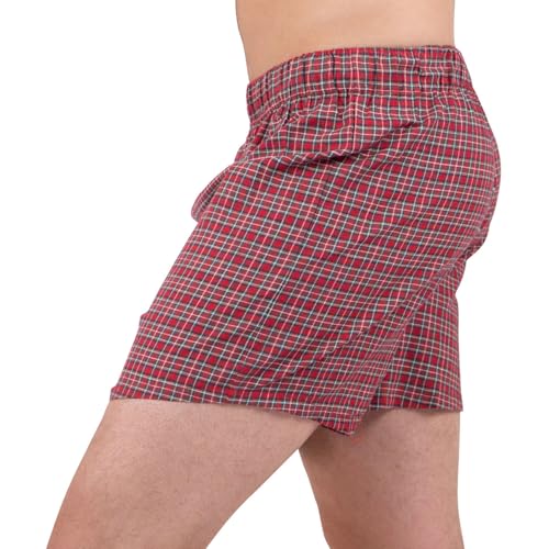 INTIMO Men's Plaid Boxer Short Casual Cotton Knit Lounge Underwear Loungewear Sleepwear4