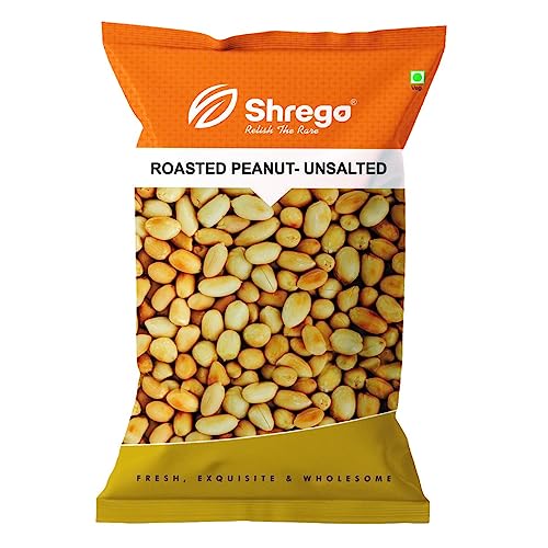 Image of SHREGO Roasted Unsalted Peanuts, Vacuum Packed 1Kg [HoReCa Value Pack | Grade A Peanuts | Roasted NOT Fried | Rich in Protein & Fibre | Groundnut | Healthy Snack | Singdana | Skin Removed | Fresh | No Artificial Flavour ] (UNSALTED, 1 KG)