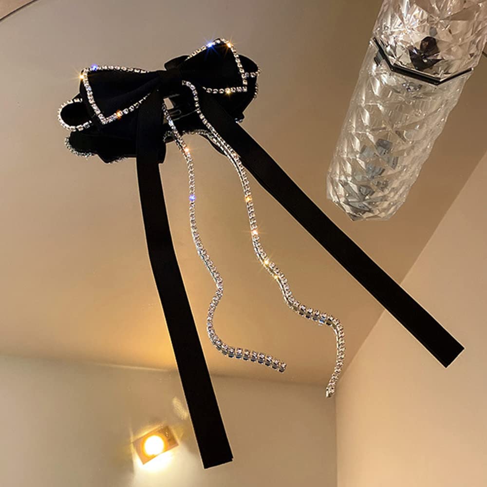 アクセサリー crystal silver tip velvet long ribbon BK crystal silver tip velvet long ribbon – tanakadaisuke