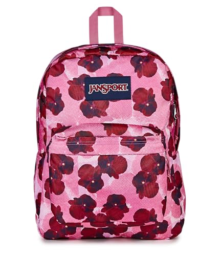 JanSport SuperBreak One Backpack - Durable Lightweight Bag with 1 Main Compartment Front Utility Pocket with Built-in Organizer Premium Backpack Pop Art Pansies