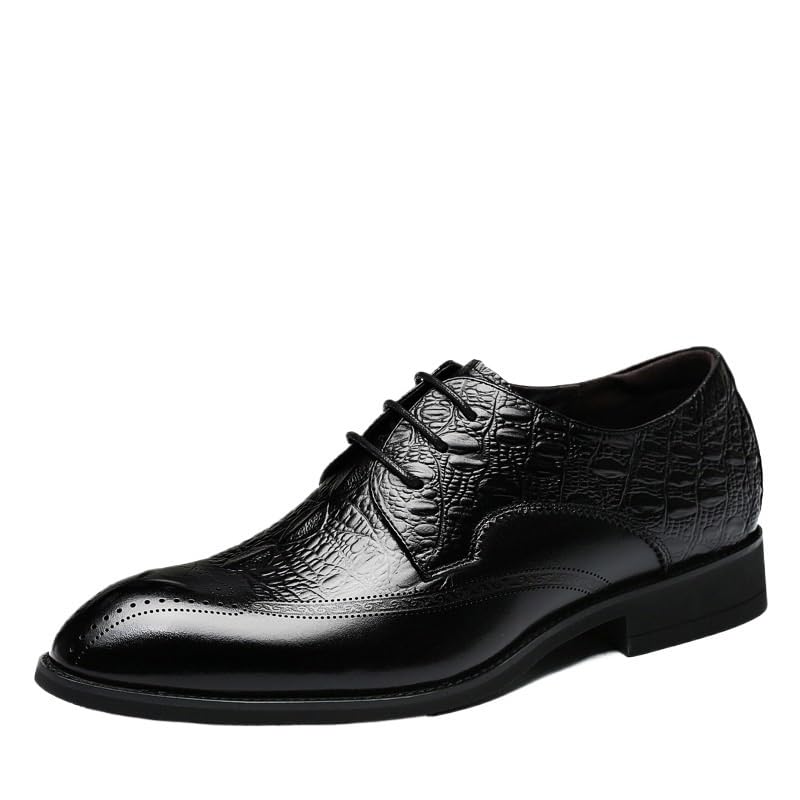 Classic Men Dress Shoes for Men Oxfords Patent Leather Shoes Lace Up Formal Black Leather Wedding Party Shoes2