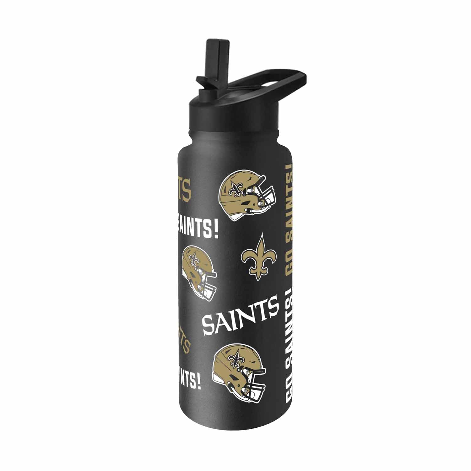 Team Fan Apparel NFL 34oz Quencher Stainless Steel Insulated Water Bottle, Easy-Carry, No-Spill, No-Leak Lid, Flip Top Spout