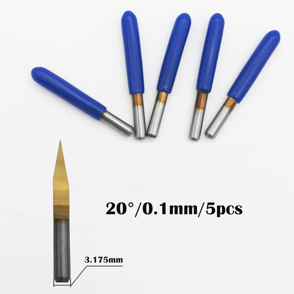 Punte Per Incisione CNC In Metallo Duro - 8 Pezzi Con Angoli 10°,20°,30°,45° Per Legno, Acrilico E PVC - Foto 5